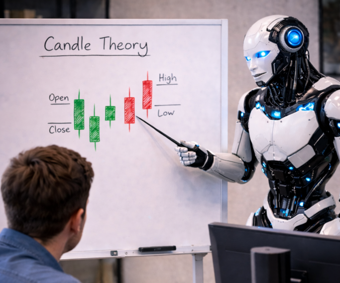 AI Bot teaching about financial patterns and indicators.